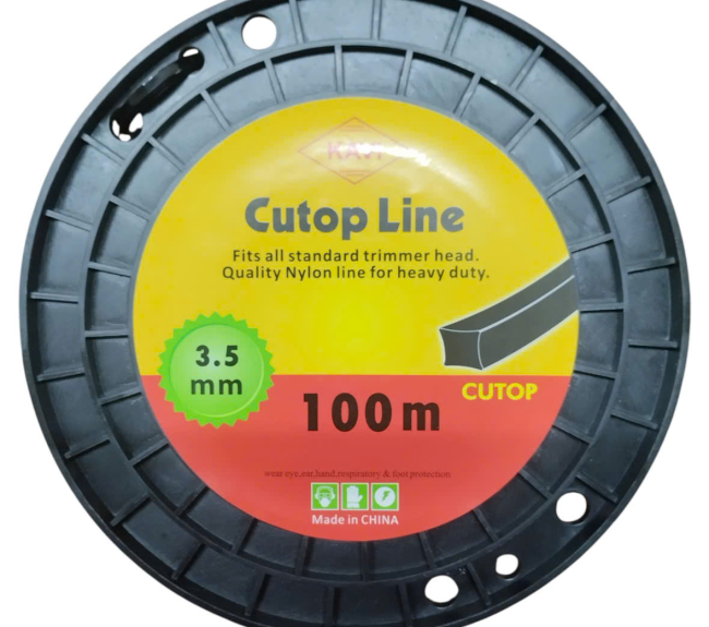 Cước cắt cỏ KAVI vuông đen dày 3.5mm mẫu mới [Cuộn 100m-Vỉ 38m]